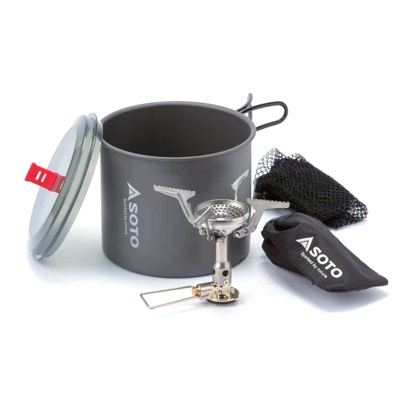SOTO Amicus gas stove and New River Pot set